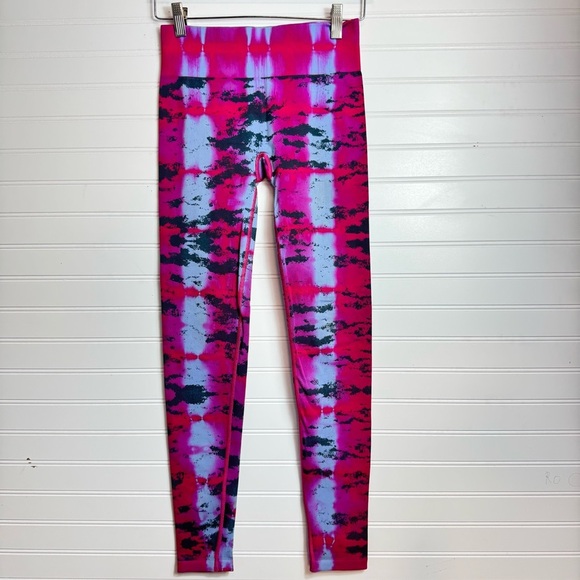 Lululemon Ivivva Seamless Legging Girls Sz 12 Womens 2 Pink Tie Dye Shibori - Picture 1 of 12